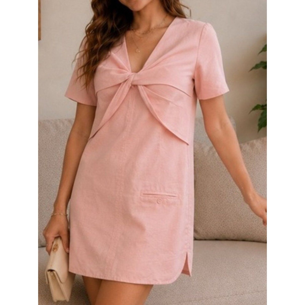 Modern Carven Shift Dress 38 Pink Cotton Viscose Twill Coquette